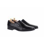 Pantofi barbati cu elastic, eleganti din piele naturala neagra - NIC02NEL3
